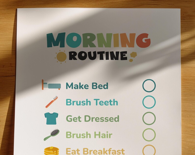 Baby Routine Letters Kids Daily Routine Chart: Morning & Bedtime Checklist (PDF Download) - Etsy