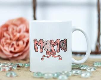 Uroczy ceramiczny kubek do kawy dla mamy, kwiatowy wzór