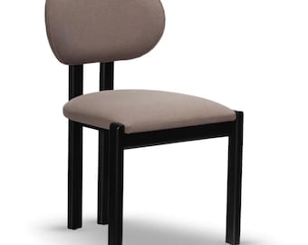 LUGO Wooden Chair – Beech Wood Frame with Thick Upholstered Seat, Custom Fabric & Colour Options, Modern Dining Room Chair