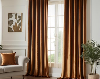 Velvet Curtain Panels for living room, Bedroom, 17 Colors, Grommet, Rod pocket, Hook/Ring, Track Options , Custom Size Velvet Drapery