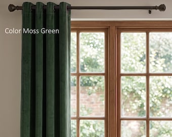 Blackout Velvet Curtains for Bedroom, Velvet Blackout Curtains for Living Room, Nursery. Custom Size Velvet Room Darkening Curtain Panels