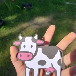 Enfeite de título para álbum de recortes feito à mão – Peça de papel cartão em camadas para layouts &quot;Vaca&quot;
