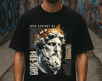 Gods Era Unisex Garment-Dyed T-Shirt - 18th Century BC Design, Ancient God Aesthetic Tee | 18th Century BC Inspired Art,Classical Streetwear
