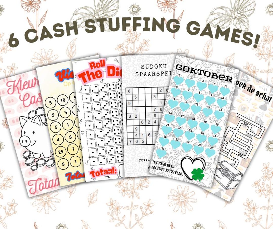 6 Cash Stuffing Games | Printable Games for Saving and Budgeting | Fun ...