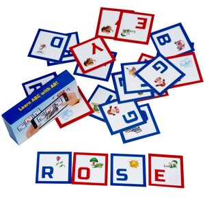 Alphabet Karteikarten für Kleinkinder - ABC Karten für Zuhause - Lernspielzeug für Kinder - Alphabet mit Handy App - Perfekt zum Lernen