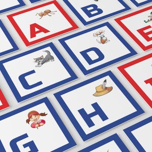 Afdrukbare alfabettool - bewerkbare montessorikaarten, cadeau voor kind, educatieve kaarten voor thuisonderwijs - montessorischool - digitale download