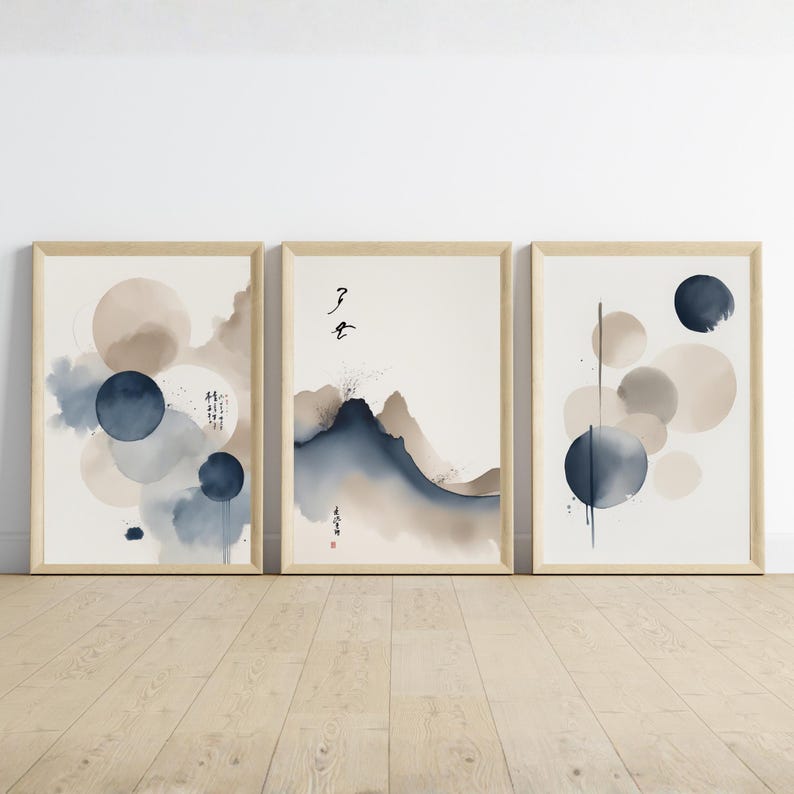Abstract Ink Wall Art Set of 3 inspired by Japandi, Zen, and wabi-sabi design.
Minimal neutral prints perfect for calm, modern interiors.
Instant digital download – high resolution, ready to print.