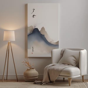 Abstract Ink Wall Art Set of 3, Japandi Minimal Prints, Zen Neutral Art, Wabi Sabi Modern Wall Decor, Digital Download image 14