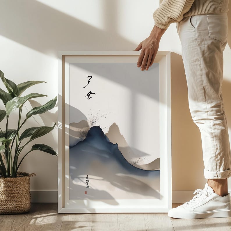 Abstract Ink Wall Art Set of 3, Japandi Minimal Prints, Zen Neutral Art, Wabi Sabi Modern Wall Decor, Digital Download image 17