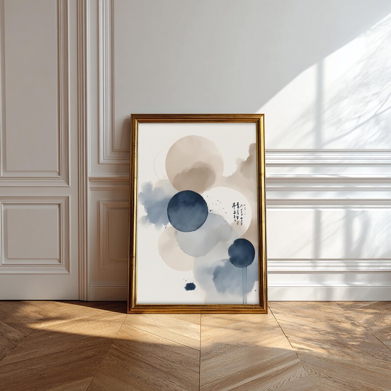 Abstract Ink Wall Art Set of 3, Japandi Minimal Prints, Zen Neutral Art, Wabi Sabi Modern Wall Decor, Digital Download image 6