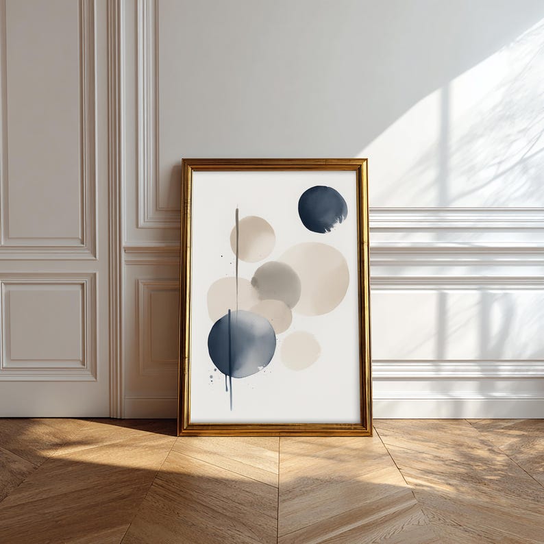 Abstract Ink Wall Art Set of 3, Japandi Minimal Prints, Zen Neutral Art, Wabi Sabi Modern Wall Decor, Digital Download image 7