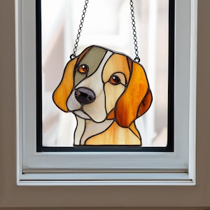 Stained Glass Labrador Suncatcher: Handmade Dog Portrait Window Hanging