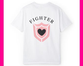 Girly Fighter DND Class Unisex Garment-Dyed T-shirt, Casual Graphic Tee, Gift for Men Women, Birthday Gift, Stylish Streetwear
