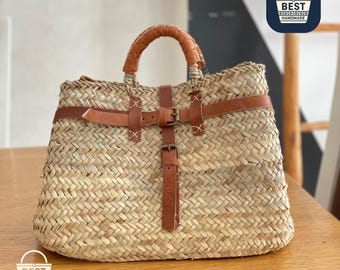 Top Handle Bag: Woven Palm Leaf Trendy & Eco-Friendly Shopping