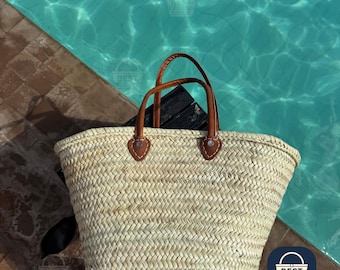Handmade Moroccan Straw Basket Bag: XL Market Tote