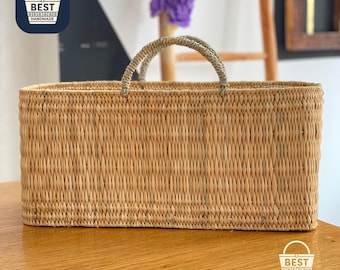 Handwoven Moroccan Straw Basket Bag: XL Market Tote