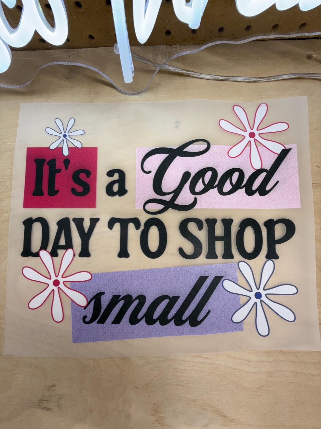 Shop Small Decal | Retro Flower Small Business Sign - Etsy
