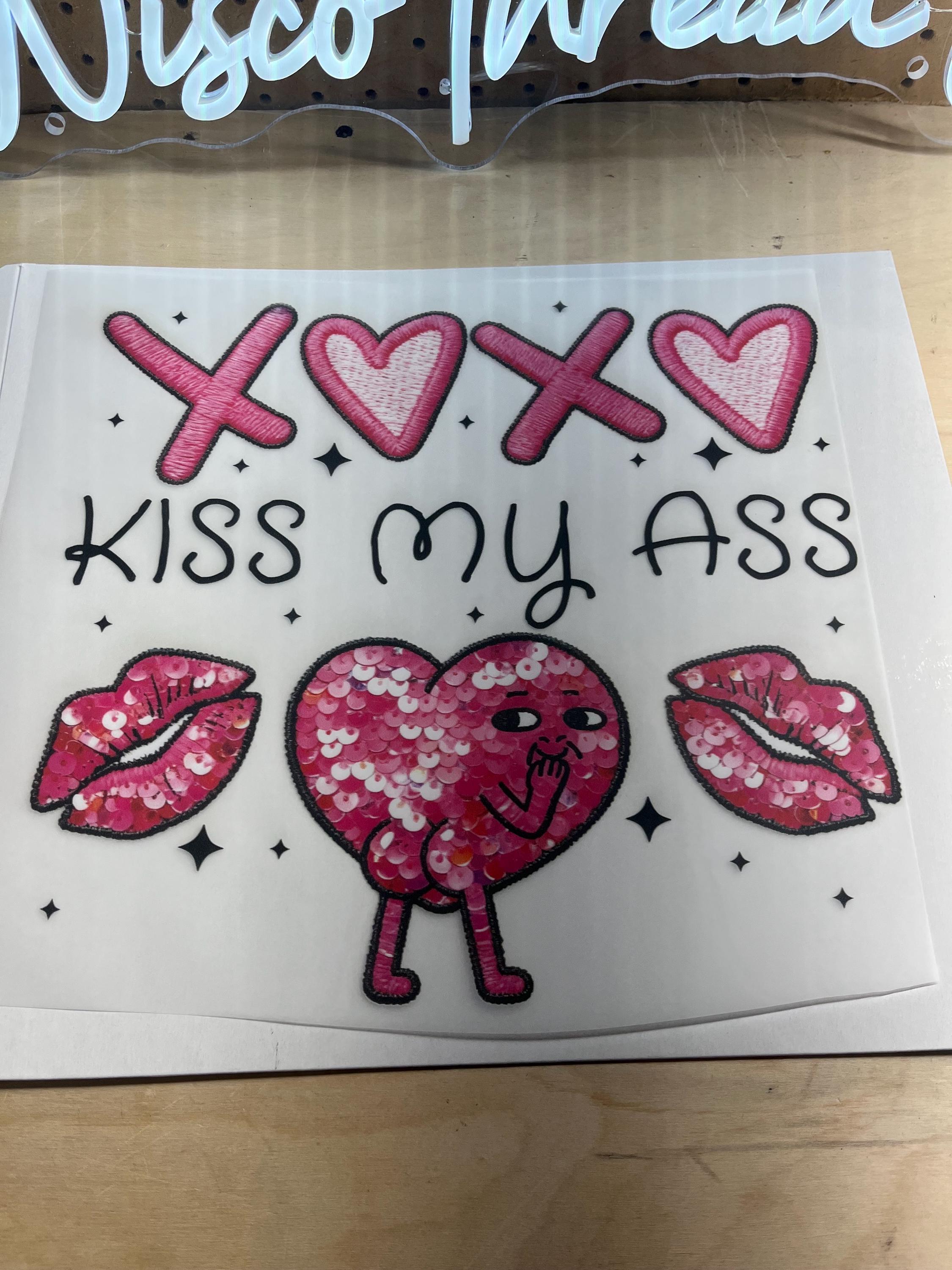 Kiwistar - Adhesivo Para Coche - Kiss My As - Kiss My Ass - Kiss My Culo - Plata - 10 X 10 Cm - Adhesivo Para Coche, Ordenador Portátil, Bicicleta, Camión