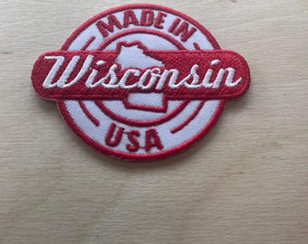 Geborduurde Wisconsin-patch • Staatsbadge, opstrijkappliqué