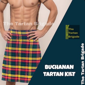 Authentic Buchanan Tartan Kilt | Stylish Scottish Tradition | Traditional Scottish Highland Wear| Handcrafted Tartan kilts | Men&#39;s Kilt
