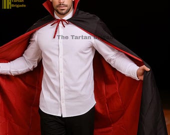 Men Vampire Long Cloak Adult Halloween Costumes | Men's Cloak | Classic Cape |  Daracula Halloween Dress | Gift For Him | Handmade Cloaks