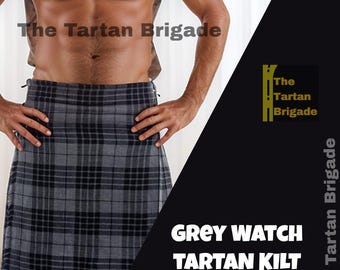Grey Watch Tartan Kilt – Classic Scottish Highland Kilt for Men | Handcrafted kilts | Men's kilts | Grey Watch Tartan Kilt