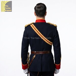 Blue Military Dress Uniform Jacket for Men | Royal British Officer Coat | King's Guard Ceremonial Costume | Gift for Him