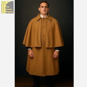 Inverness Cape Coat | Men&#39;s Cloak | Vintage Cape Coat | Winter Cape Coat | Gift For Him