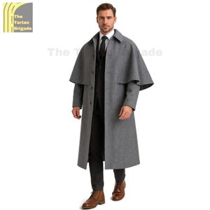 Victorian Grey Inverness Cape Coat | Grey cape coat | Inverness caape coat | mens cape coat