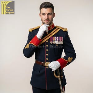 Blue Military Dress Uniform Jacket for Men | Royal British Officer Coat | King's Guard Ceremonial Costume | Gift for Him