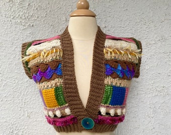 Crochet Vest Patchwork Design Original
