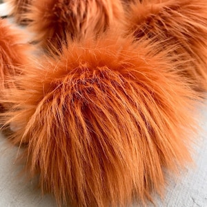 Faux Fur Pom Poms Copper  5&quot; Multiple Sizes Ready to Ship