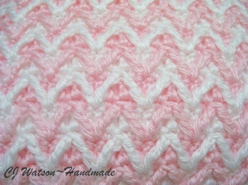 PDF Pattern Crochet Blanket Afghan Cotton Candy Pink and White Blanket and Pillow