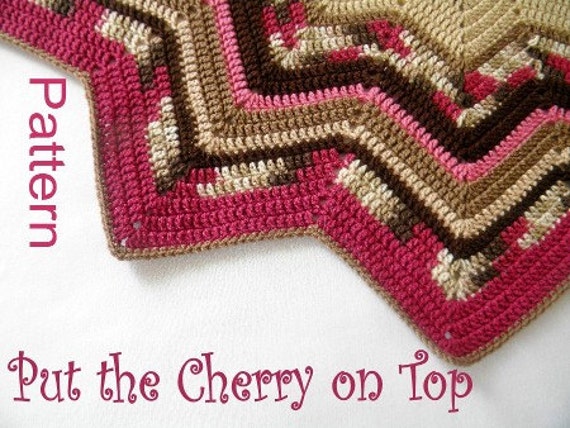 PDFパターン かぎ針編み12ポイントスターブランケット Put the Cherry