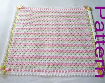 Crochet Baby Blanket PDF Pattern Peek A Boo Baby Girl Blanket Afghan Original Design