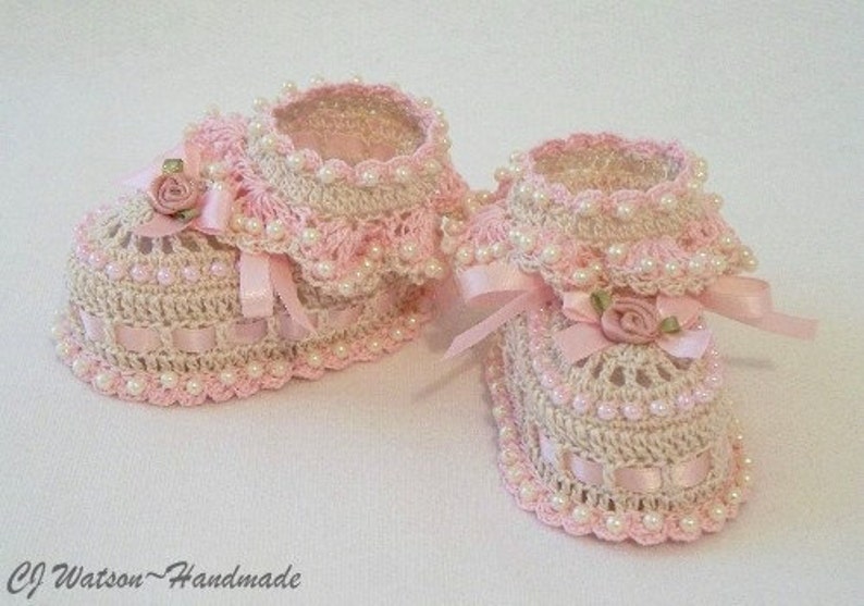 PDF Pattern Crochet Baby Booties Ruffles and Roses Original Design image 5