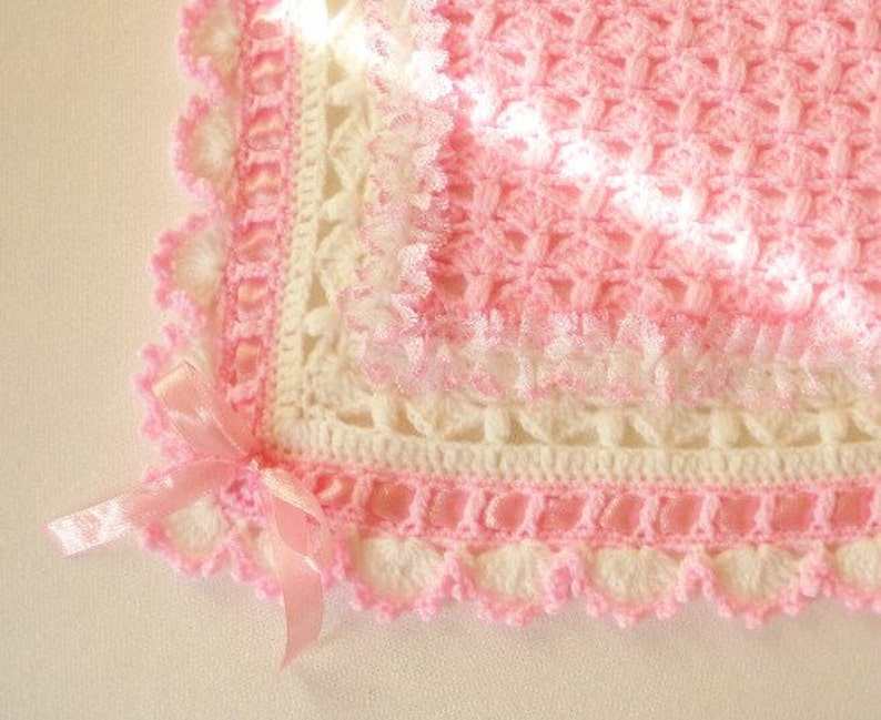 PDF Pattern Crochet Baby Blanket Girl A Cotton Candy Treat Etsy UK