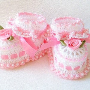 PDF Pattern Crochet Baby Booties Ruffles and Roses Original Design image 4