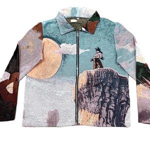 Dragonball inspirierte Anime Jacke | Goku Drache Tapestry Jacke | Shenlong Streetwear | Geschenk für Freunde Otakus & DBZ-Fans