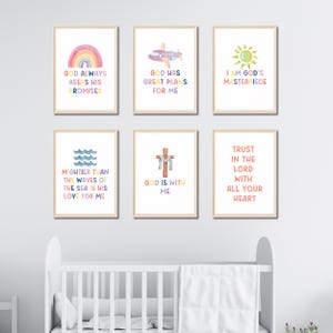 Kids Bible Versen Poster, Scripture Wall Art, Nursery Decor, Positive Affirmation