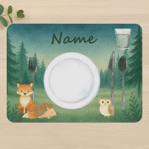 Platzset Kinder – Waldtiere | Lernunterlage für Kleinkinder | Montessori inspiriert | Tisch decken | Tischset | Kindergarten&Krippe