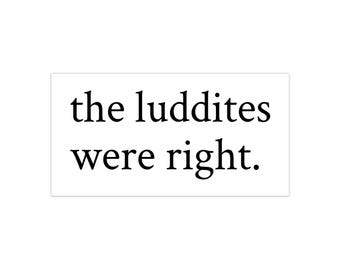 Adhésif pour pare-chocs droit des luddites, anti-IA