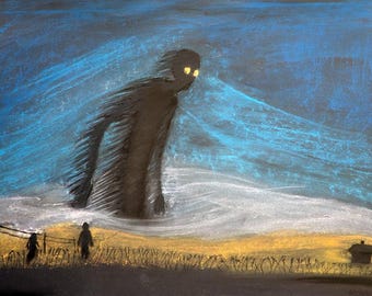 Cauchemar d&#39;enfance - un dessin au pastel original