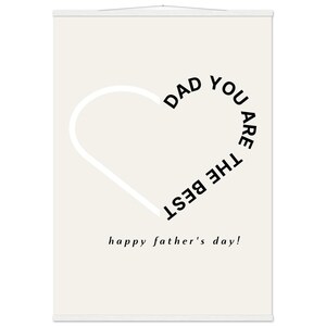 Stampa artistica a forma di cuore "Papà, sei il migliore" su gancio - Stampa minimalista, regalo per la festa del papà, decorazione da parete moderna per un papà alla moda