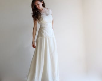 Wedding dress, two piece wedding dress, bridal separates, bridal outfit, modest wedding dress, simple wedding dress, wedding separates, gown