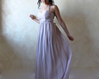 Alternative wedding dress, Lavender wedding dress, boho wedding dress, woodland wedding dress, fairy wedding dress, silk wedding dress