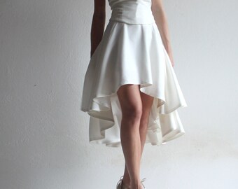 Wedding skirt, short wedding skirt, hi-low skirt, waterfall skirt, silk skirt, Wedding separates, Bridal separates, full circle skirt