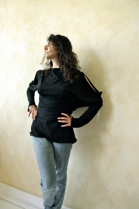 batwing top black