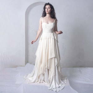 Fairy Wedding dress, silk Wedding dress, lace Wedding dress, frothy Wedding dress, whimsical wedding dress, corset Wedding dress, ballgown image 7
