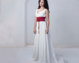 Empire wedding dress, Simple wedding dress, Aline wedding dress, silk wedding dress, modern wedding dress, minimal wedding dress,
